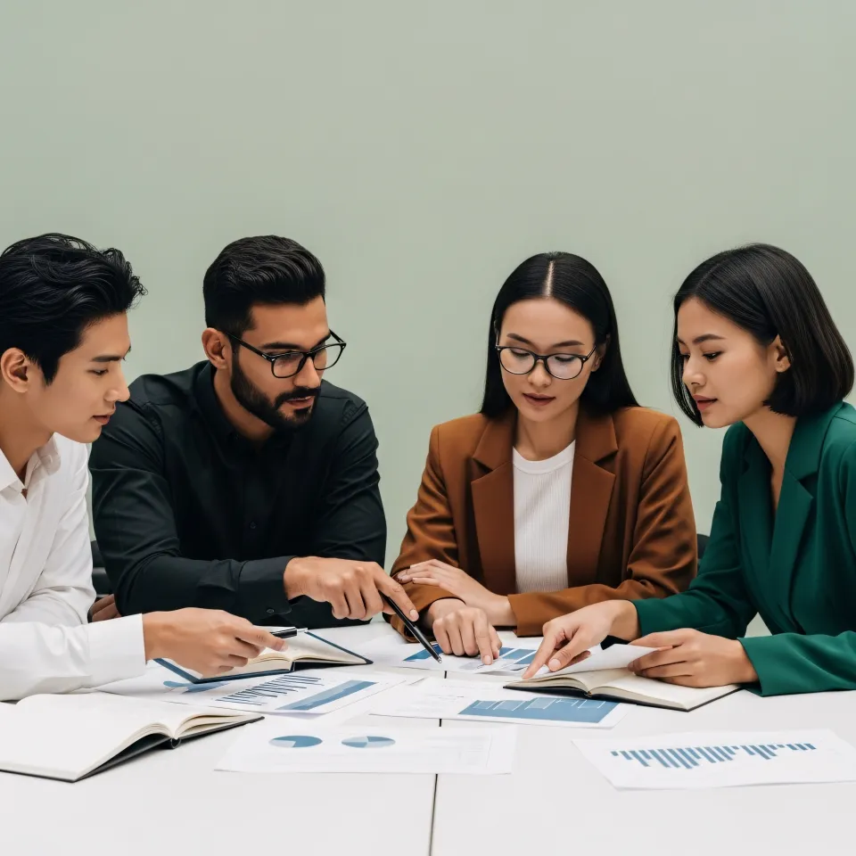Especialistas discutindo métodos em equipa