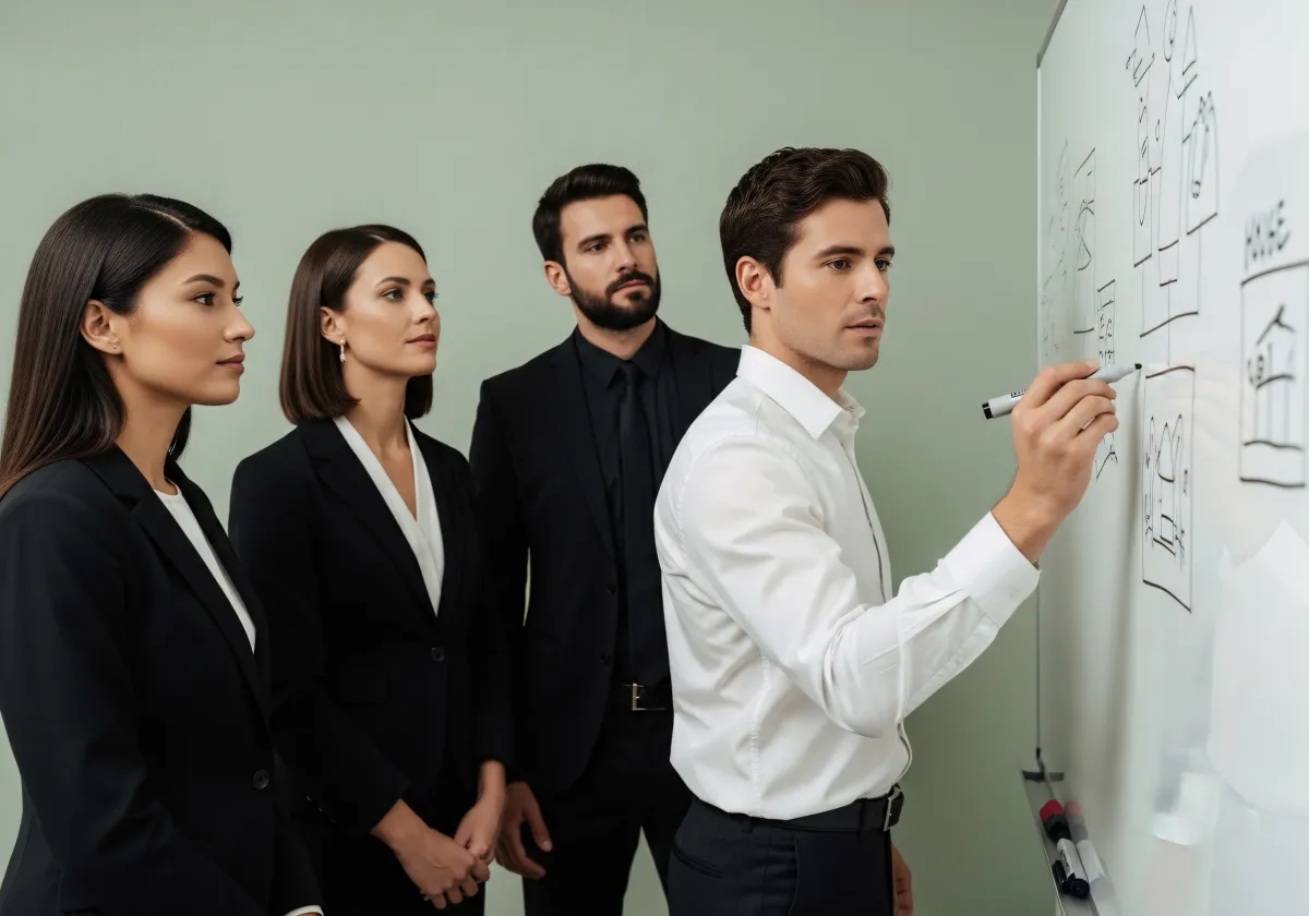 Equipa de analistas reunida